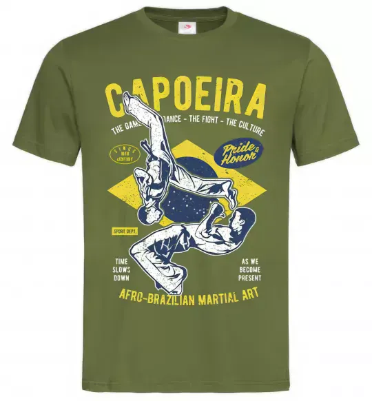 Чоловіча футболка Capoeira Оливковий фото