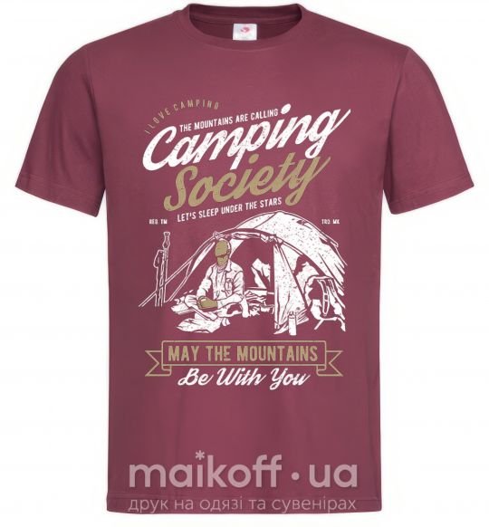 Чоловіча футболка Camping Society Бордовий фото