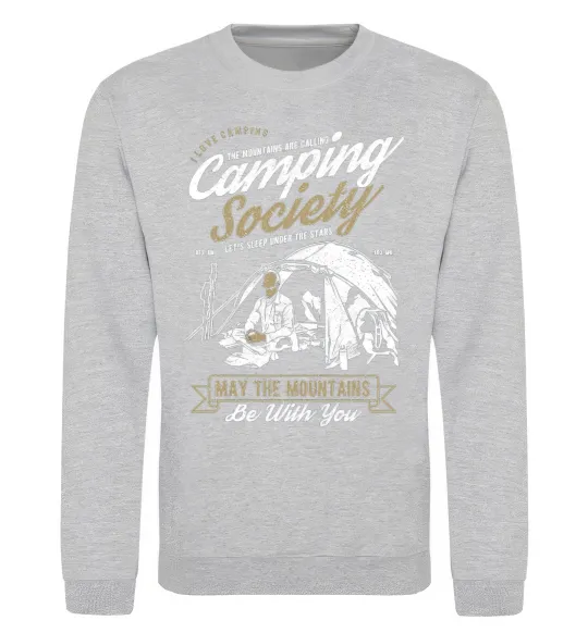 Свитшот Camping Society Серый меланж фото