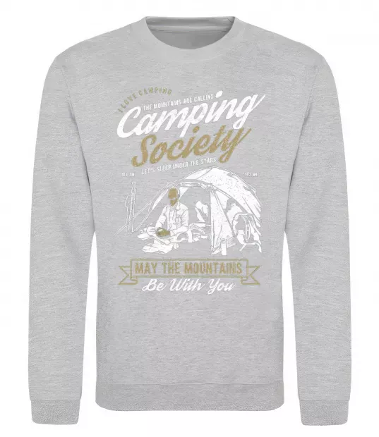 Свитшот Camping Society Серый меланж фото
