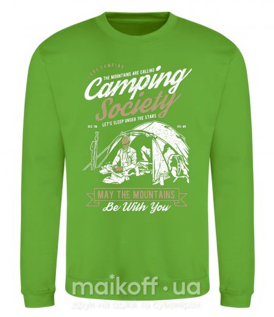 Свитшот Camping Society Лаймовый фото