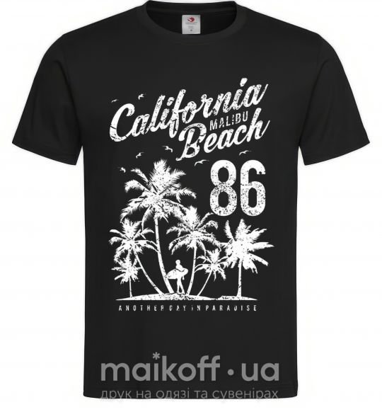 Чоловіча футболка California Malibu Beach Чорний фото