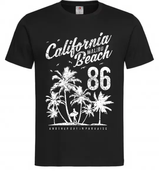 Мужская футболка California Malibu Beach Черный фото