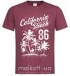 Мужская футболка California Malibu Beach Бордовый фото
