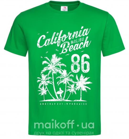 Мужская футболка California Malibu Beach Зеленый фото