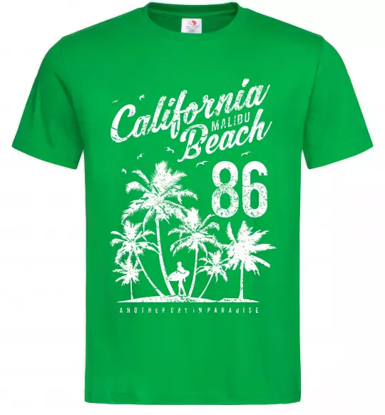 Мужская футболка California Malibu Beach Зеленый фото