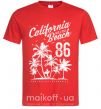 Мужская футболка California Malibu Beach Красный фото