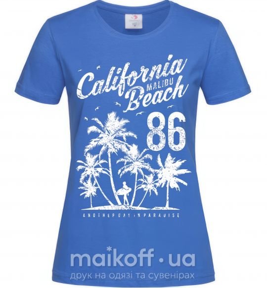 Женская футболка California Malibu Beach Ярко-синий фото