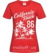 Жіноча футболка California Malibu Beach Червоний фото