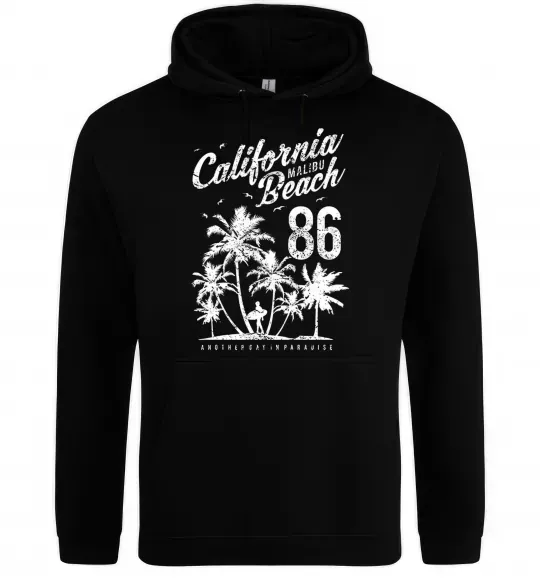 Женская толстовка (худи) California Malibu Beach Черный фото