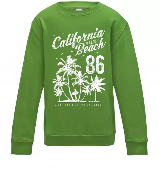 Дитячий світшот California Malibu Beach Лаймовий фото