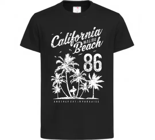 Детская футболка California Malibu Beach Черный фото