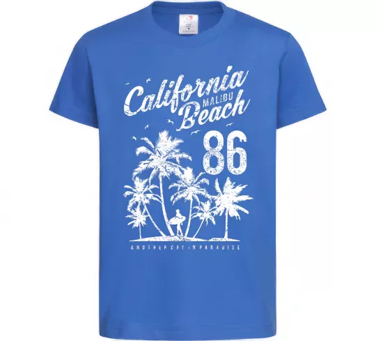 Детская футболка California Malibu Beach Ярко-синий фото