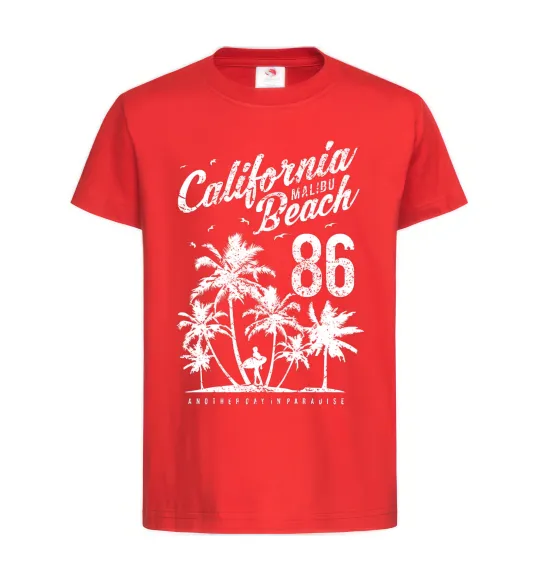 Детская футболка California Malibu Beach Красный фото