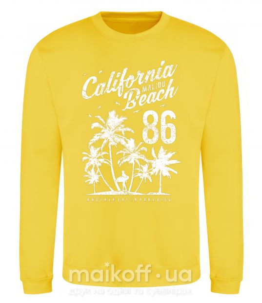 Свитшот California Malibu Beach Солнечно желтый фото