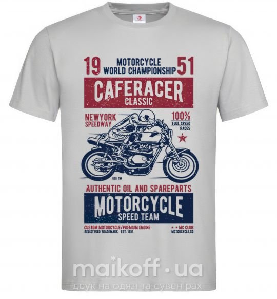 Мужская футболка Caferacer Classic Race Серый фото