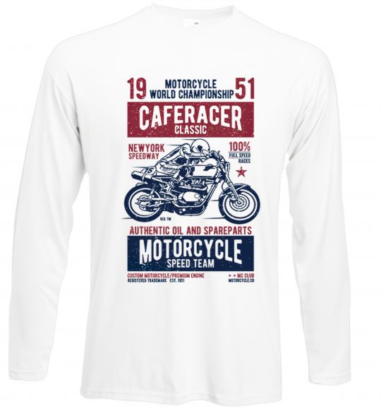 Лонгслів Caferacer Classic Race Білий фото