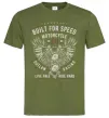 Мужская футболка Built For Speed Motorcycle Оливковый фото