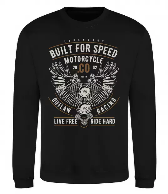 Свитшот Built For Speed Motorcycle Черный фото