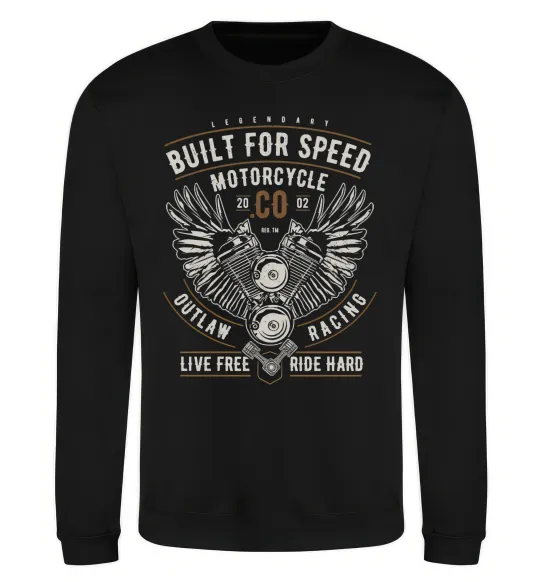 Свитшот Built For Speed Motorcycle Черный фото