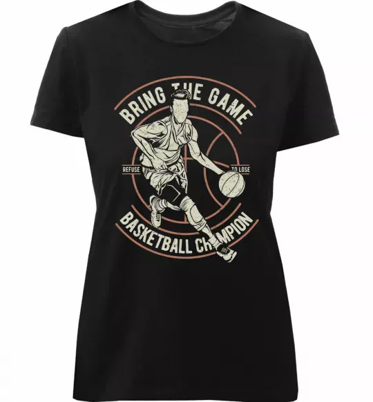 Женская премиум футболка Bring The Game Черный фото