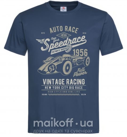 Чоловіча футболка Vintage Speedrace Темно-синій фото