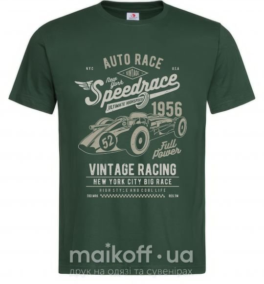 Чоловіча футболка Vintage Speedrace Темно-зелений фото