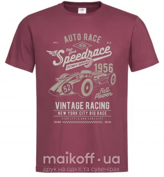Мужская футболка Vintage Speedrace Бордовый фото