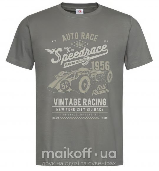 Чоловіча футболка Vintage Speedrace Графіт фото