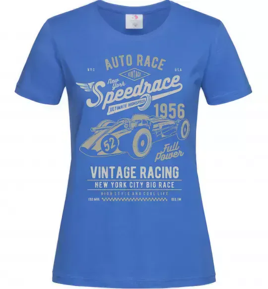 Женская футболка Vintage Speedrace Ярко-синий фото