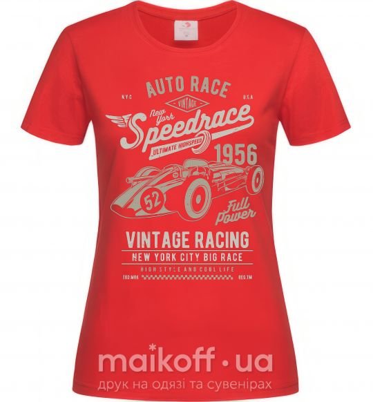 Жіноча футболка Vintage Speedrace Червоний фото