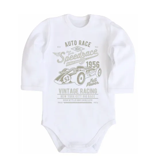 Дитячий бодік Vintage Speedrace Білий фото