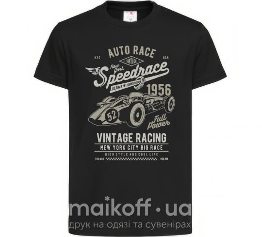 Дитяча футболка Vintage Speedrace Чорний фото