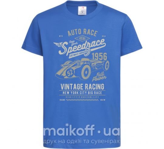 Дитяча футболка Vintage Speedrace Яскраво-синій фото