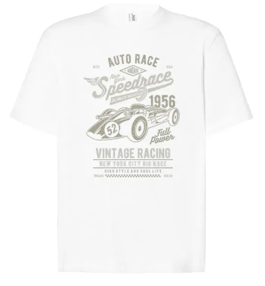 Футболка Оверсайз Vintage Speedrace Білий фото