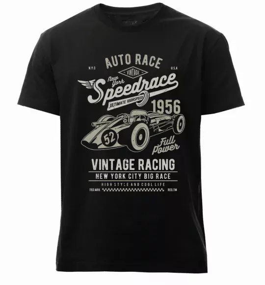 Чоловіча преміум футболка Vintage Speedrace Чорний фото