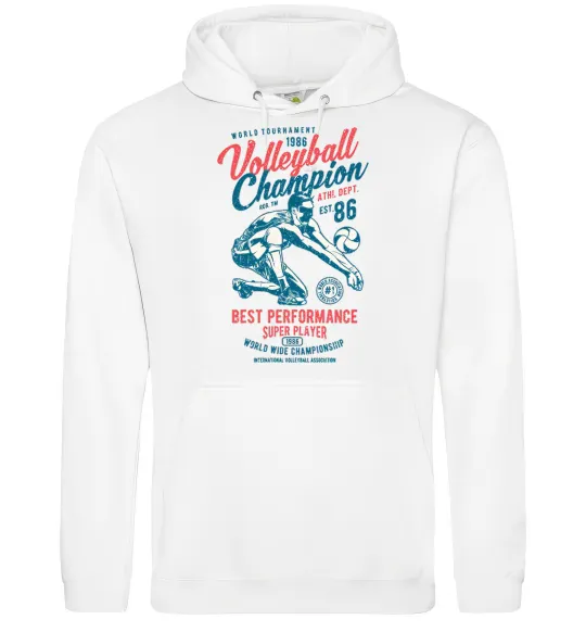 Жіноча толстовка (худі) Volleyball Champion Білий фото