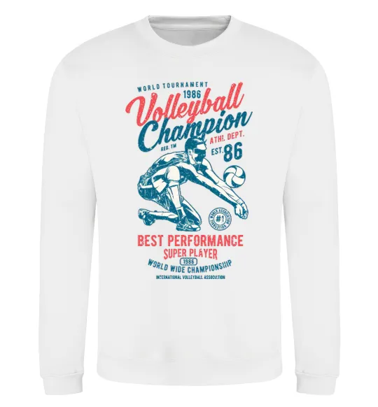 Свитшот Volleyball Champion Белый фото