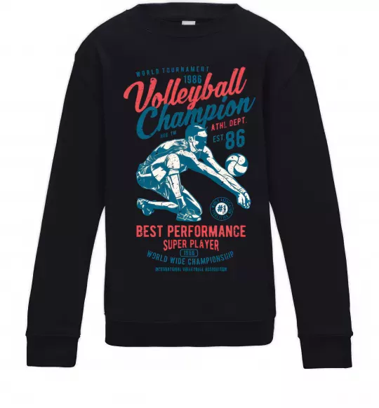 Детский Свитшот Volleyball Champion Черный фото