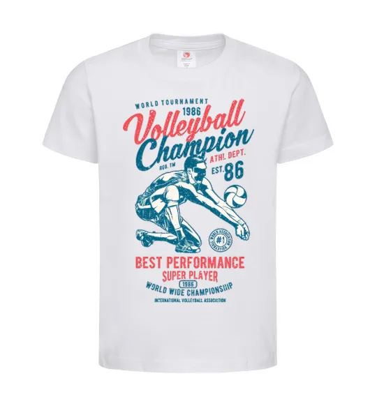 Дитяча футболка Volleyball Champion Білий фото
