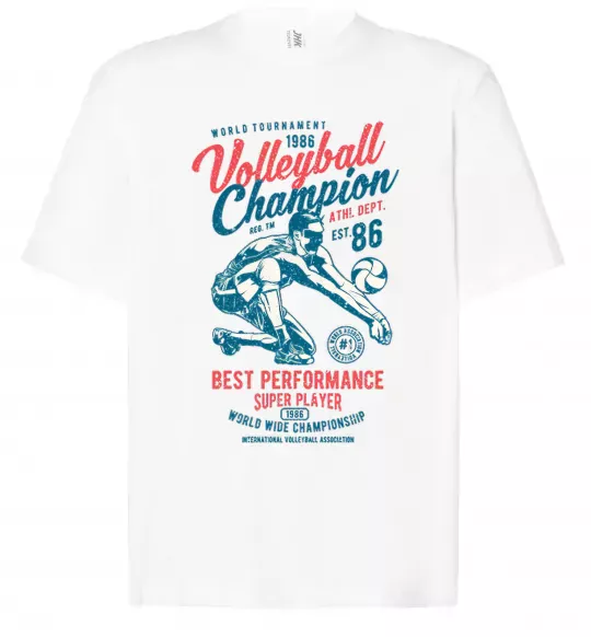 Футболка Оверсайз Volleyball Champion Білий фото