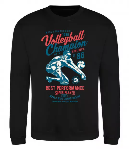 Свитшот Volleyball Champion Черный фото