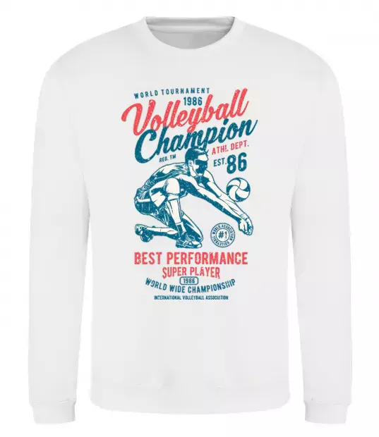 Свитшот Volleyball Champion Белый фото
