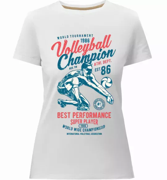 Жіноча преміум футболка Volleyball Champion Білий фото