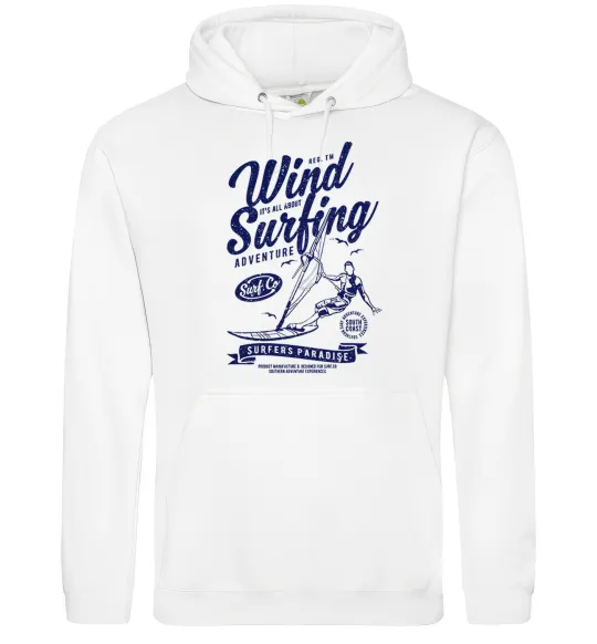 Мужская толстовка (худи) Wind Surfing Белый фото