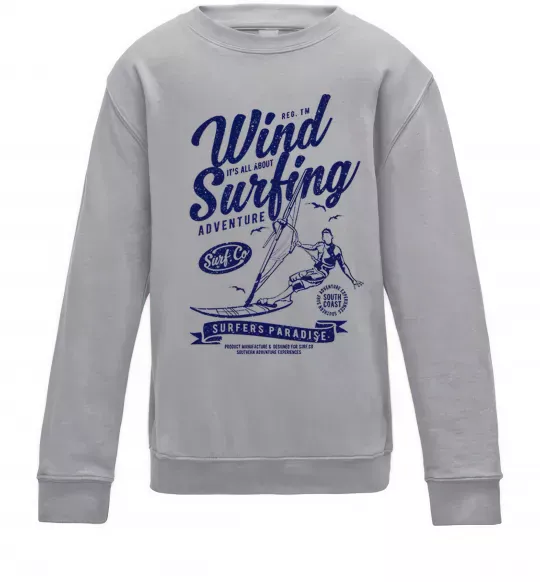 Детский Свитшот Wind Surfing Серый меланж фото