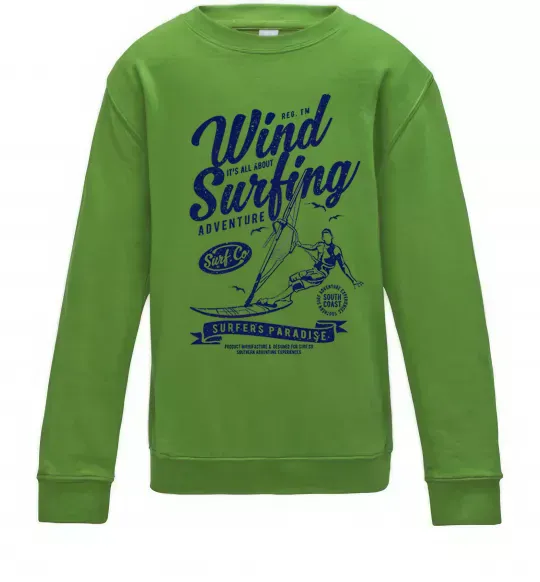 Детский Свитшот Wind Surfing Лаймовый фото
