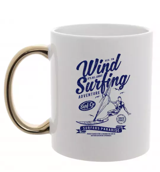 Чашка с цветной ручкой Wind Surfing Золото фото