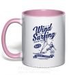 Чашка с цветной ручкой Wind Surfing Нежно розовый фото