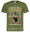 Мужская футболка World's Best Fisherman Оливковый фото